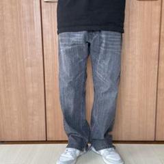 No.552/Levi's505/W38L30/ブラックデニム/先染め/古着のサムネイル