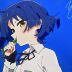 青い髪の少女漫画キャラクター