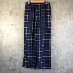 A4841古着　チェックパンツ　パジャマパンツ　紺　青　白　90s Y2K