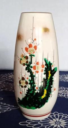 ヴィンテージ　九谷焼　花瓶　花器　陶泉作 ヴィンテージ 九谷焼 花瓶 花器 陶泉作