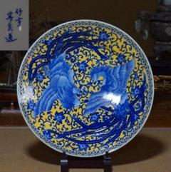 再入荷のおすすめ最新情報 伊万里焼 手書き細密画染錦『鳳凰文』大型飾 上手作 其泉造 竹亭 工芸品