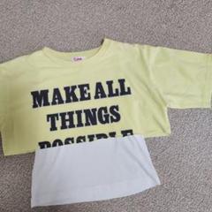 ピンクラテ クロップドTシャツ イエロー