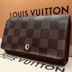 ルイヴィトン✨ ポルトフォイユ トレゾール ダミエ エベヌ 折り財布 茶色 L字