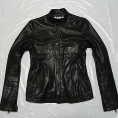 希少 高級 美品◆ＩＧビームス 羊革レザージャケット 黒Ｓ◆ライダース革ブルゾンのサムネイル