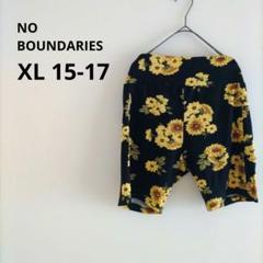 古着 NOBO 花柄 ショートパンツ XL ブラック イエロー ゴム スウェード
