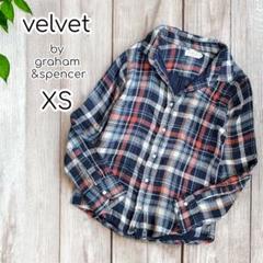 velvet by graham＆spencer チェックスキッパーシャツ　長袖