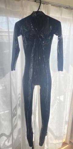 ラテックス製フロントジッパー式全身スーツ男性用（手足開口）★黒Ｓ★キャットスーツ Amazon.co.jp: ラテックスキャットスーツフロントジッパー男性用