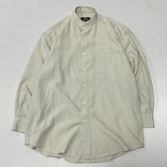 00s YukikoKijima レーヨン ノーカラー チェック L/S シャツ