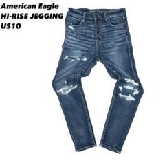 アメリカンイーグル　デニムパンツ ジェギング スキニーデニム古着　ダメージ加工