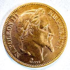 1860年 フランス 人気のナポレオンⅢ世　20フラン金貨 AU DETAILS 1860年 フランス 人気のナポレオンⅢ世 20フラン金貨 AU DETAILS