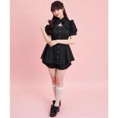 C9　シークレットハニー　袖レース＆ボレロ風半袖セットアップ（クロ）