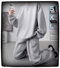 ルームウェア メンズ セットアップ 5XL 上下セット ゆったり ワッフル 長袖
