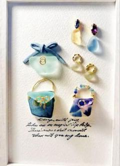 シーグラス天然石アート　ラグジュアリーBag &アクセサリー