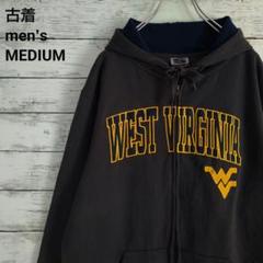 古着 スタジアム パーカー NCAA ウェストバージニア大学 刺繍 ジップアップ