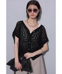 新品 Arpege storyアルページュストーリー 2WAYレーシー半袖ニット アルページュ ストーリー Arpege story 2WAYレーシー半袖ニット