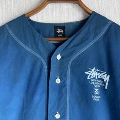 Stussy ワールドツアー インディゴ ベースボールシャツ