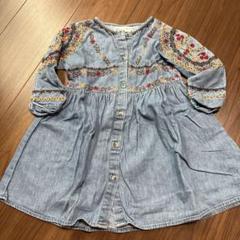 刺繍入りデニムワンピース