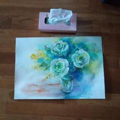 水彩画 花瓶の花