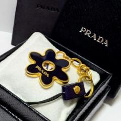 PRADA プラダ フラワー 携帯ストラップ ブラック