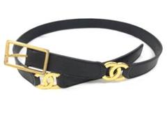 T04/104 CHANEL シャネル ココマーク ゴールドバックル ブラック T04/104 CHANEL シャネル ココマーク ゴールドバックル ブラック