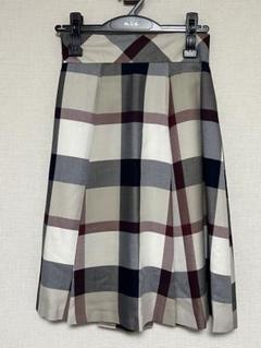 ♡ブルーレーベルクレストブリッジ♡ベージュチェック×デニムスカート♡♡38♡♡ BLUE LABELブルーレーベル クレストブリッジ チェック スカート
