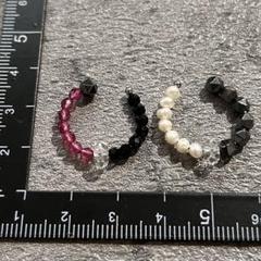 天然石 イヤーカフ テラヘルツ水晶スピネルパール