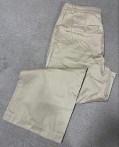 ベージュ スラックス コットン混紡