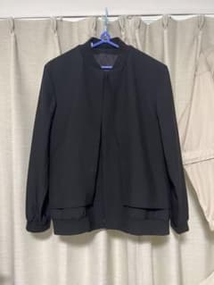 【美品】ETHOSENS タッサ　ノーカラージャケット　エトセンス　グリーン 美品】ETHOSENS タッサ ノーカラージャケット エトセンス