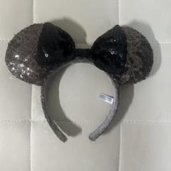 ミッキー　カチューシャ　黒スパンコール