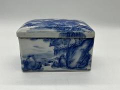 時代　染付山水紋蓋物　送料込み0410 時代 染付山水紋蓋物 送料込み0410 - メルカリ
