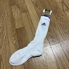 未使用　タグ付きアディダス　サッカーソックス　ストッキング　ホワイトトリコロール