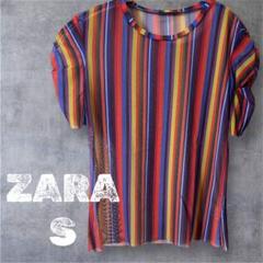 シースルー多色ストライプTシャツ　ZARA レディース　夏服