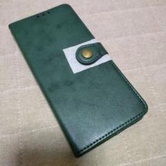 SAG S22 ULTRA 手帳型 グリーン カード収納 ストラップ付き