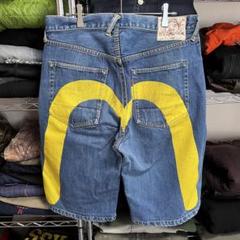 サイズ36 Evisu エヴィス ハーフパンツ 2001 大黒 黄色 ブルー