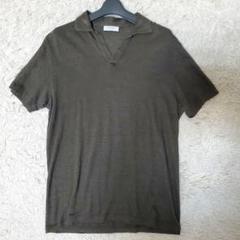 美品 GRAN SASSO リネン100% ポロシャツ スキッパー 50 半袖