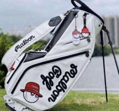 マルボン ゴルフmalbon golf キャディバッグ セルフスタンド 3分割 大人気☆Malbon golf マルボン ゴルフキャディバッグ セルフ