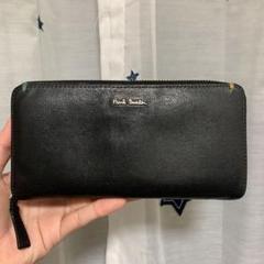 ポールスミス 山羊革 ゴートスキン ダブルステッチ 長財布 ブラック メンズ