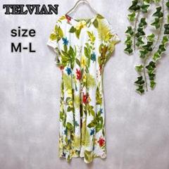 【TELVIAN】 トレビアン （M-L） ワンピース 花柄 ノースリーブ 薄手
