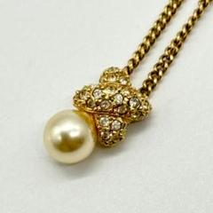 Christian Dior ディオール ネックレス Fパール ラインストーン