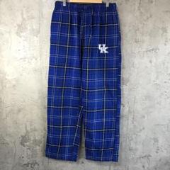 az160古着　チェックパンツ　パジャマパンツ　青　白　黒　90s Y2K