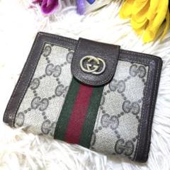 GUCCI】オールドグッチ シェリーライン GG 総柄 二つ折り GGロゴ