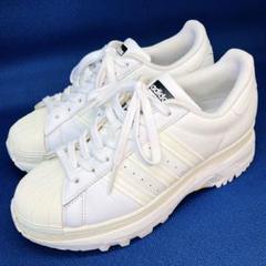 【極美品】希少❗️スーパースター26cm厚底vibramソール　レザー　ホワイト