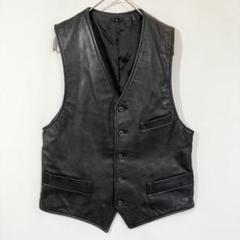 エルメス　マルジェラ期　レザーベスト　スエード　ラムレザー　羊革　フランス製　黒 HERMES - エルメス ベスト ジレ マルジェラ期 ジップアップ