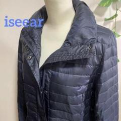 アイシーア iseear ダウンコート フルジップ ネイビー レディース L