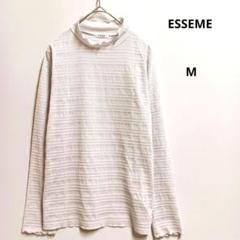 ESSEME リブ編み フリル襟 長袖カットソー　M グレー　伸縮性あり