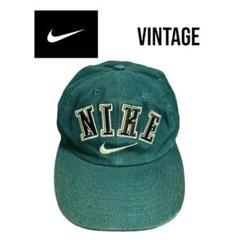 90s　NIKE　ナイキ　刺繍　ビンテージキャップ　白タグ　帽子　緑　Y2K