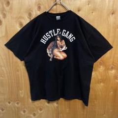 カレッジロゴ アニマル 女性 民族 2XL 黒 Tシャツ 半袖 USA古着