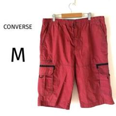 コンバース ハーフパンツ メンズ ウエストゴム ポケット 夏コーデ レッド M
