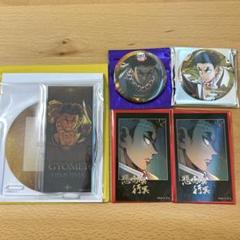 鬼滅の刃 アクリルコースター&缶バッジ&チェキ風ブロマイド5点