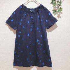 【ギャップキッズ】星柄ネイビーオフショルダーTシャツ